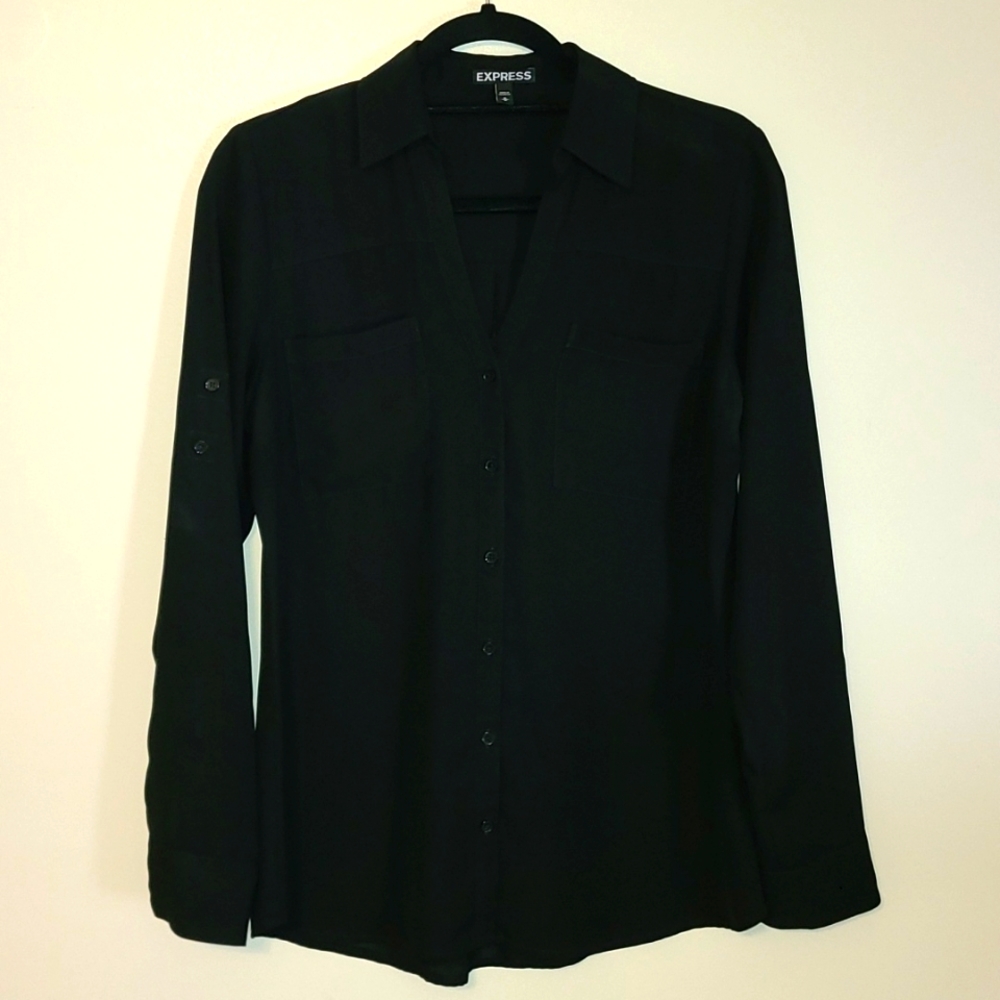 Express Black Button Down